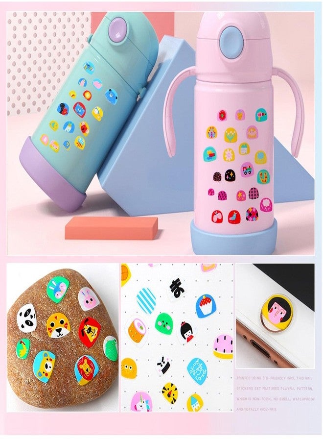 Maigitur 10Sheets Colorful Kid Nail Stickers Full Nail Wraps for Kids Girls Self Adhesive Nails Strips for Nail Art Decoration Fun Including Rainbow Heart Rabbit Flower Fruit Moon Sun for Age 7 and Older… - Image 5